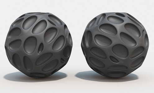 irregular folded sphere hard surface high-tech industrial parts 3d model