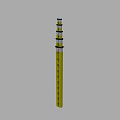 Yellow Vertical Industrial Measuring Tool With Graduated Scale And Precision Markings 3d model