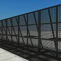 Black Metal Grid Fence Outdoor Structure With Modern Design And Open Pattern