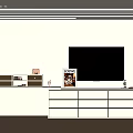 Bedroom Dressing Table Low Cabinet Writing Desk 3d model