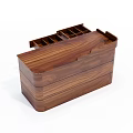 Modern Reception Desk Solid Wood Front Desk 3d model