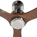 Modern Ceiling Fan With Wooden Blades Metal Frame And Light Fixture Design View