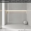 Marble Wall Panel Components With Recessed Lighting Strip White Floor And Spherical Decor 3d model