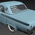 Light Blue Vintage Classic Car With Sleek Retro Design And Classic Wheels