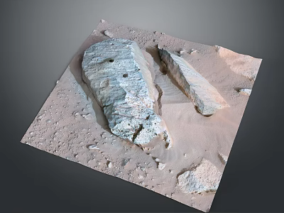 Garden Landscape Design with Natural Rock Formation and Smooth Sand Surface Texture 3d model