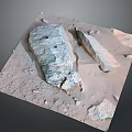 Garden Landscape Design with Natural Rock Formation and Smooth Sand Surface Texture