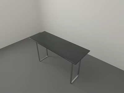 Modern Functional Desk With Wooden Tabletop And Sturdy Metal Frame Structure 3d model