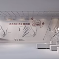 Cooking Show Chef Background Wall With Colorful Palm Shaped Decorations For Kitchen