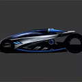 Futuristic Concept Vehicle With Streamlined Body Blue Accent Lights And Aerodynamic Wheels