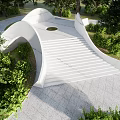 Modern Road Facility With Curved Design Staircase And Lush Surrounding Greenery