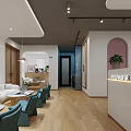 Elegant Shopping Mall Bridal Boutique Store With Hanging Wedding Dresses And Mirrored Counter Stools
