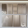 Decorative Perforated Metal Panels With Diverse Geometric And Star Patterns 3d model