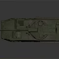 Olive Green Military Combat Tank With Heavy Armor Turret Cannon And Tracks
