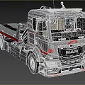 White MAN Tow Truck with Red Stripes Roof Lights for Vehicle Towing Rescue