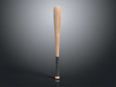 High Quality Wooden Baseball Bat With Black Rubber Grip For Sports Games And Training 3d model