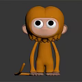 Modern game character cartoon monkey animation monkey 3d model