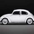 Vintage White Volkswagen Beetle Car With Classic Design And Retro Exterior