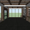 Hotel Lobby Featuring Straw Woven Square Ceiling Wooden Pillars And Marble Reception Counter