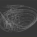 Modern Household Supplies with Abstract Spiral Shape White Lines and Reflective Dark Background Design