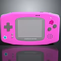 Pink Gameboy Advance Handheld Game Console With D pad Screen And Decorative Elements