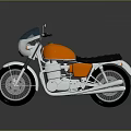 Orange and Silver Motorcycle with Black Seat Metallic Parts and Windshield on Reflective Surface