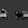 Silver And Green Military Armored Vehicles With Roof Equipment And Heavy Duty Wheels