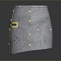 Medieval Knight Weapon Helmet with Silver Gold Accents Rivets and Cross Visor
