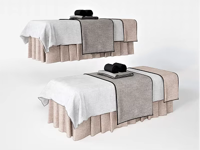 Modern Massage Bed Single Bed Towel 3d model