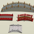 Various Bridge Designs Including Stone Arch Red Decorative And Slab Styles 3d model