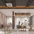 Elegant Modern Clothing Store Interior With Clothing Racks And Pendant Lights