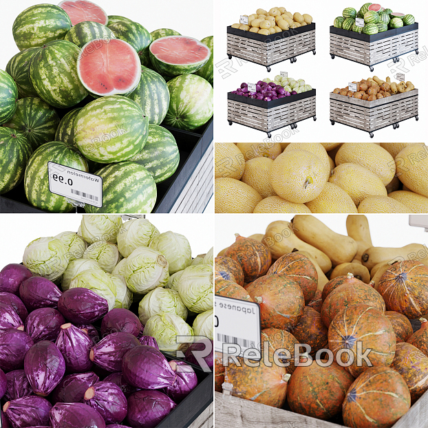 Modern Vegetable Supermarket Fruit Vegetable Shelf model