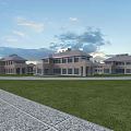 Modern Detached Villa Exterior With Water Reflection And Light Roof Design