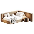 Modern Soft Fabric Upholstered Children Bed With Comfortable Bedding And Multiple Custom Color Options