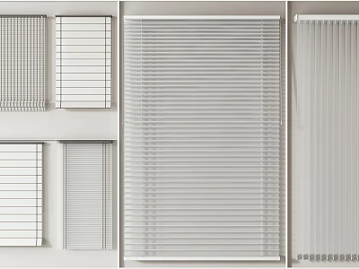 Modern Venetian And Vertical Blinds With Stylish Design For Home Window Decor 3d model