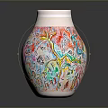 Colorful Sculpture Carving Vase With Intricate Hand Painted Patterns And Vibrant Designs