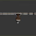 Modern Crossbow Weapon With Metal Frame Wooden Handle And Wavy Edges Design