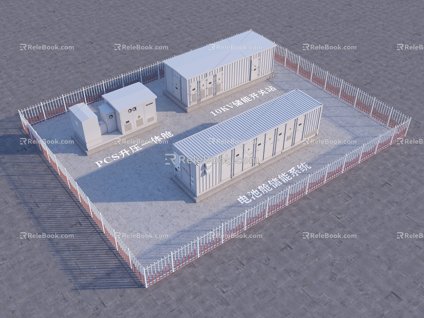 Energy Storage Station Energy Station Energy Storage Station Battery Cabin Energy Storage System 10KV Energy Storage Switch Station PCS Boost Integrated Cabin 3d model