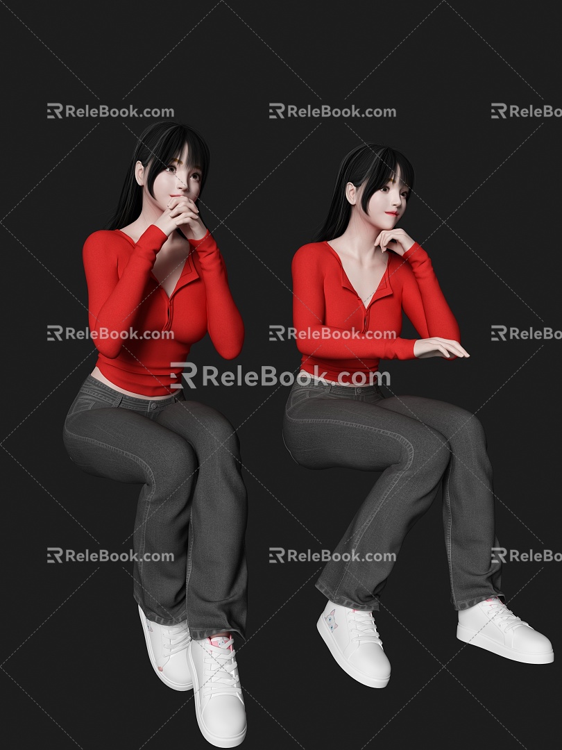 Sitting Beauty Figure Sitting Figure Sitting Person Woman 3d model