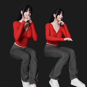 Sitting Beauty Figure Sitting Figure Sitting Person Woman 3d model