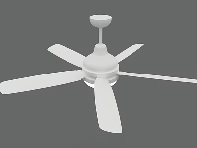 White Ceiling Air Conditioner Fan With Multiple Blades Modern Design For Home Cooling 3d model
