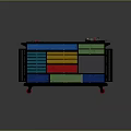 Mobile Functional Workbench With Black Countertop Colorful Drawers And Storage Compartments On Wheels