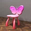 Children's Chair Backrest Chair Butterfly Cartoon Casual Chair Stool Stool Art Color Stool Children's Furniture 3d model