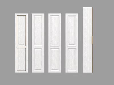 Collection Of White Wardrobe Doors Featuring Different Panel Designs And Styles 3d model