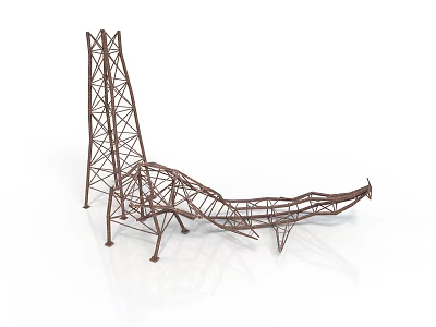 Abstract Metal Structure Building Model With Modern Artistic Design And Complex Framework 3d model