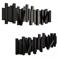 Modern Black Abstract Wooden Wall Decor For Stylish Home Interior Design