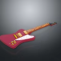 Stylish Red Electric Guitar As Lifestyle Product With Solid Body And Steel Strings