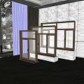 modern window log window 3d model