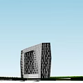 Modern Office Building Complex With Tall Tower Square Structure And Glass Facade
