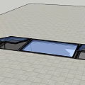 Detached Villa Featuring Open Glass Skylight On Gray Ground With Green Lawn