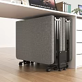 Gray Fabric Folding Bed With Metal Frame And Wheels For Room Storage